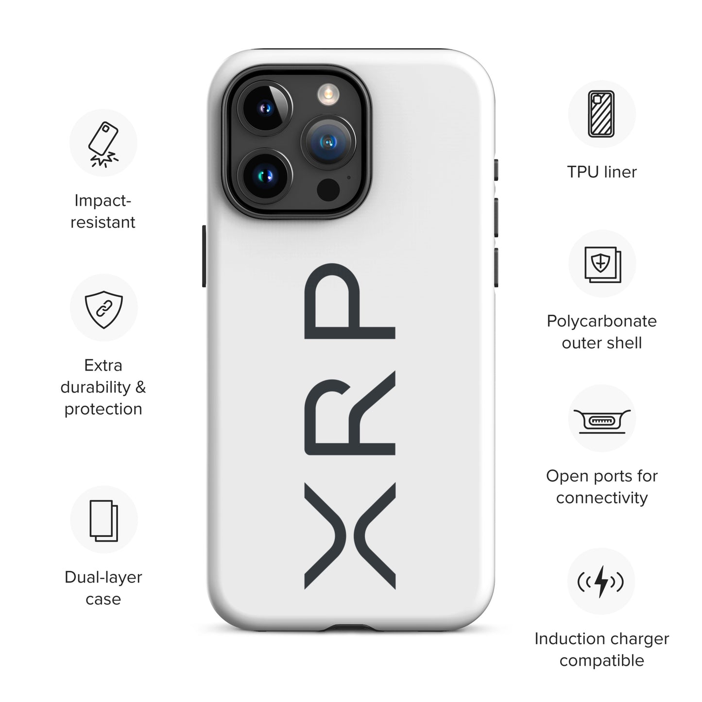 XRP tekstilogo kova suojakuori Apple Iphone