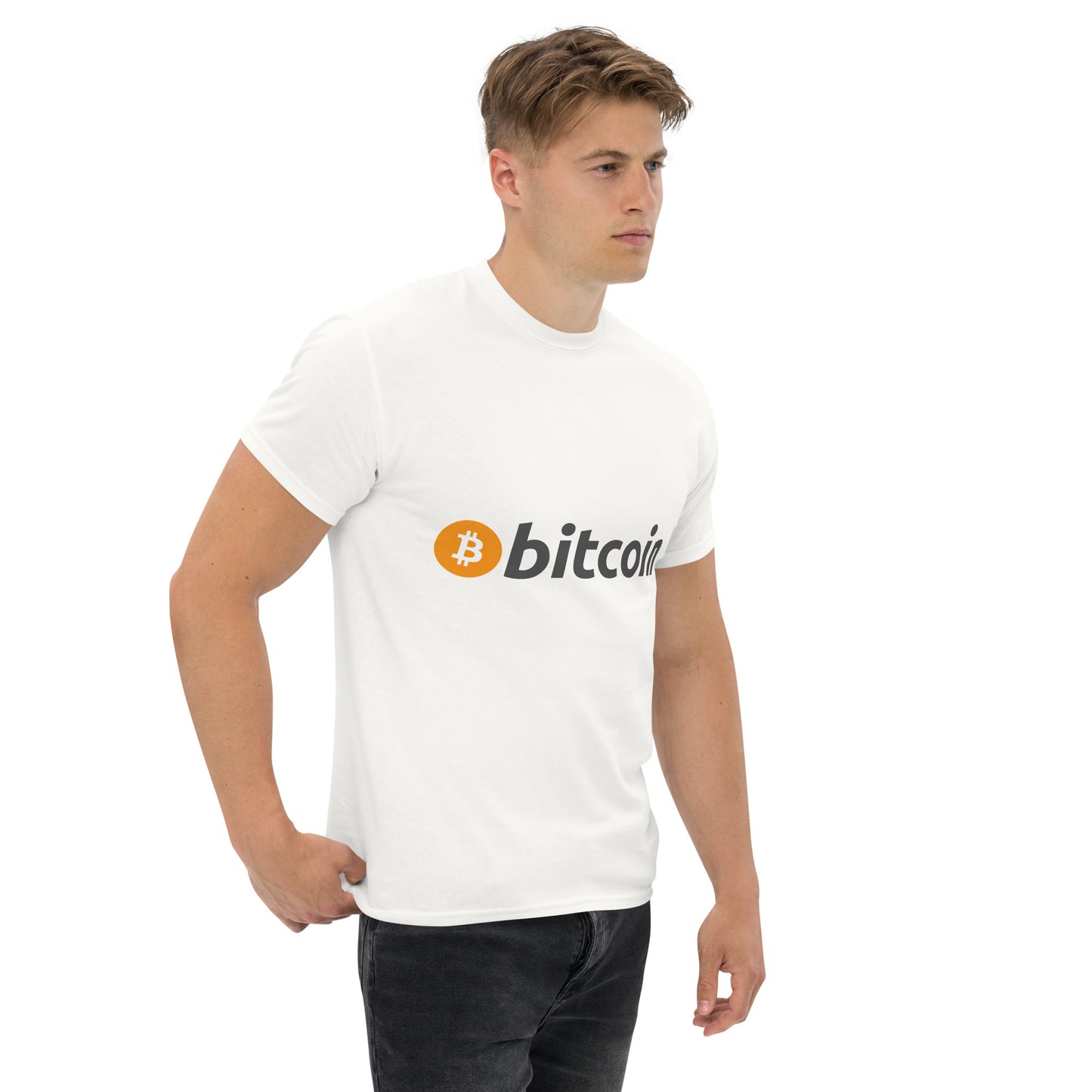 Bitcoin tekstilogo T-paita