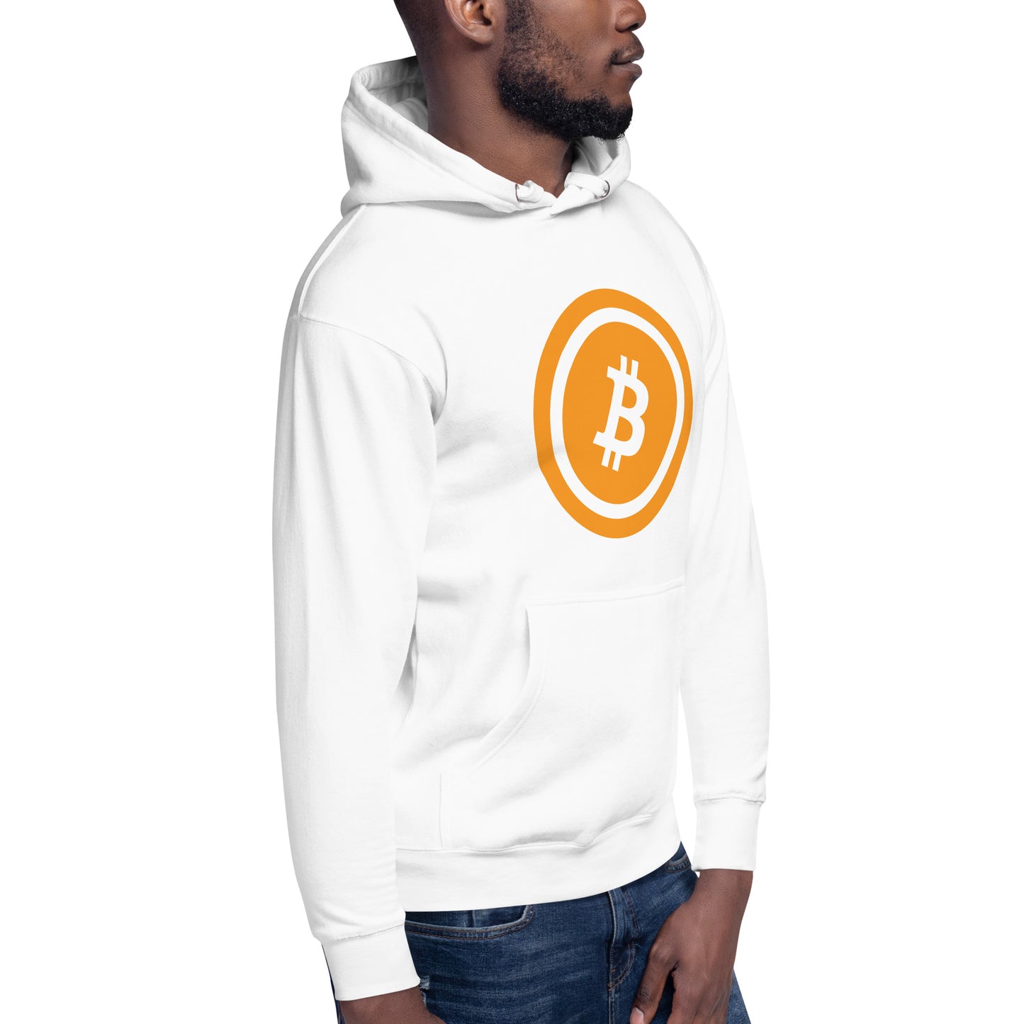 Bitcoin läpinäkyvä logo huppari