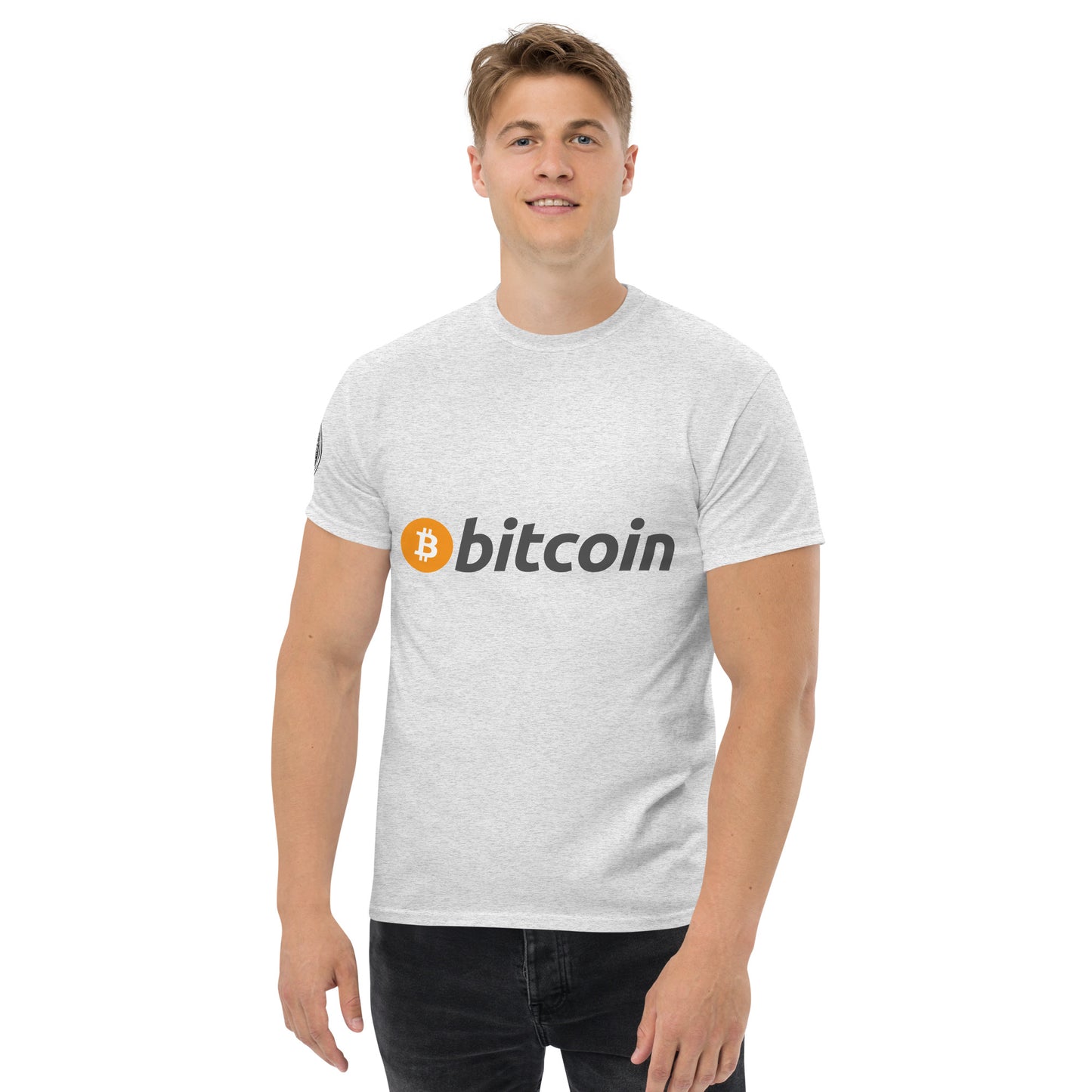 Bitcoin tekstilogo T-paita
