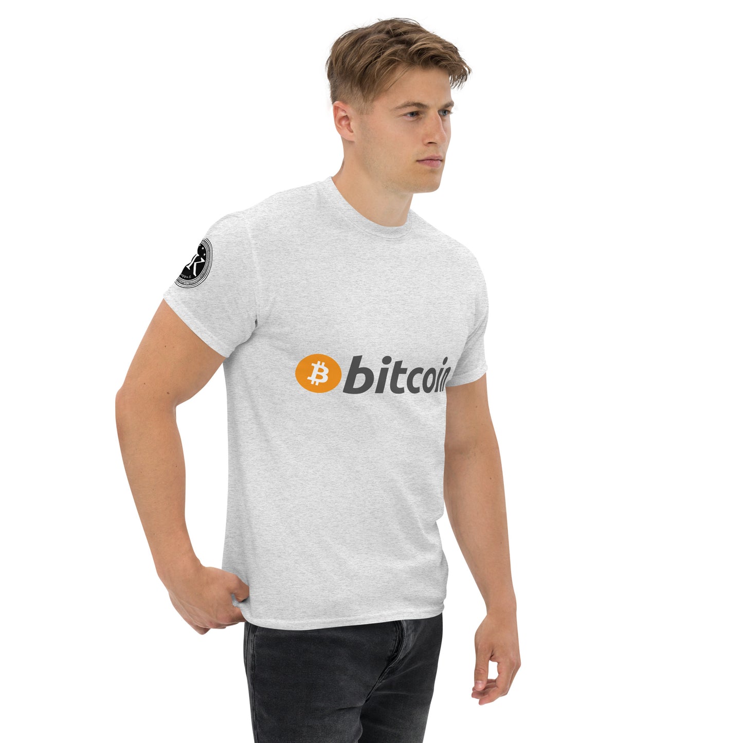 Bitcoin tekstilogo T-paita