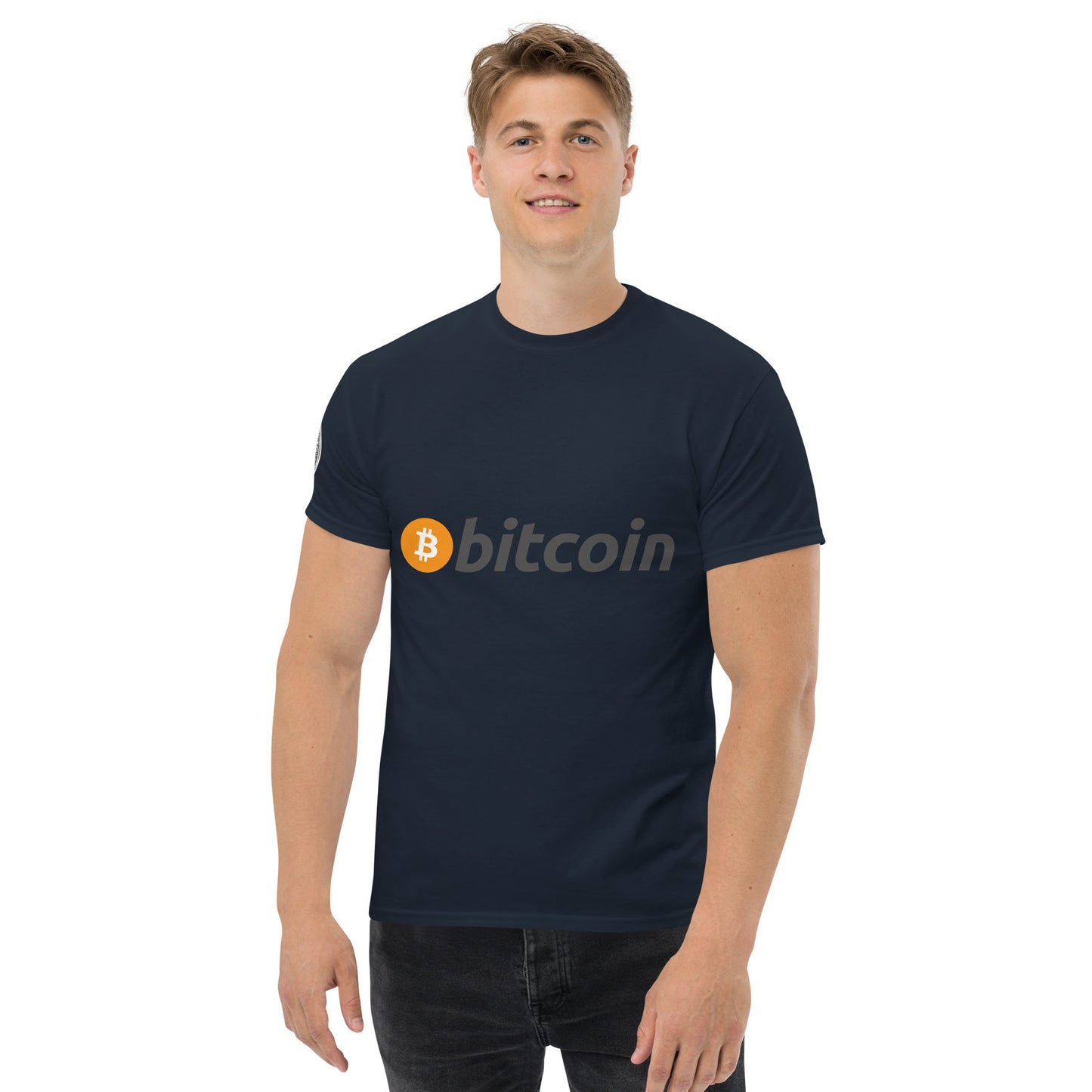 Bitcoin tekstilogo T-paita