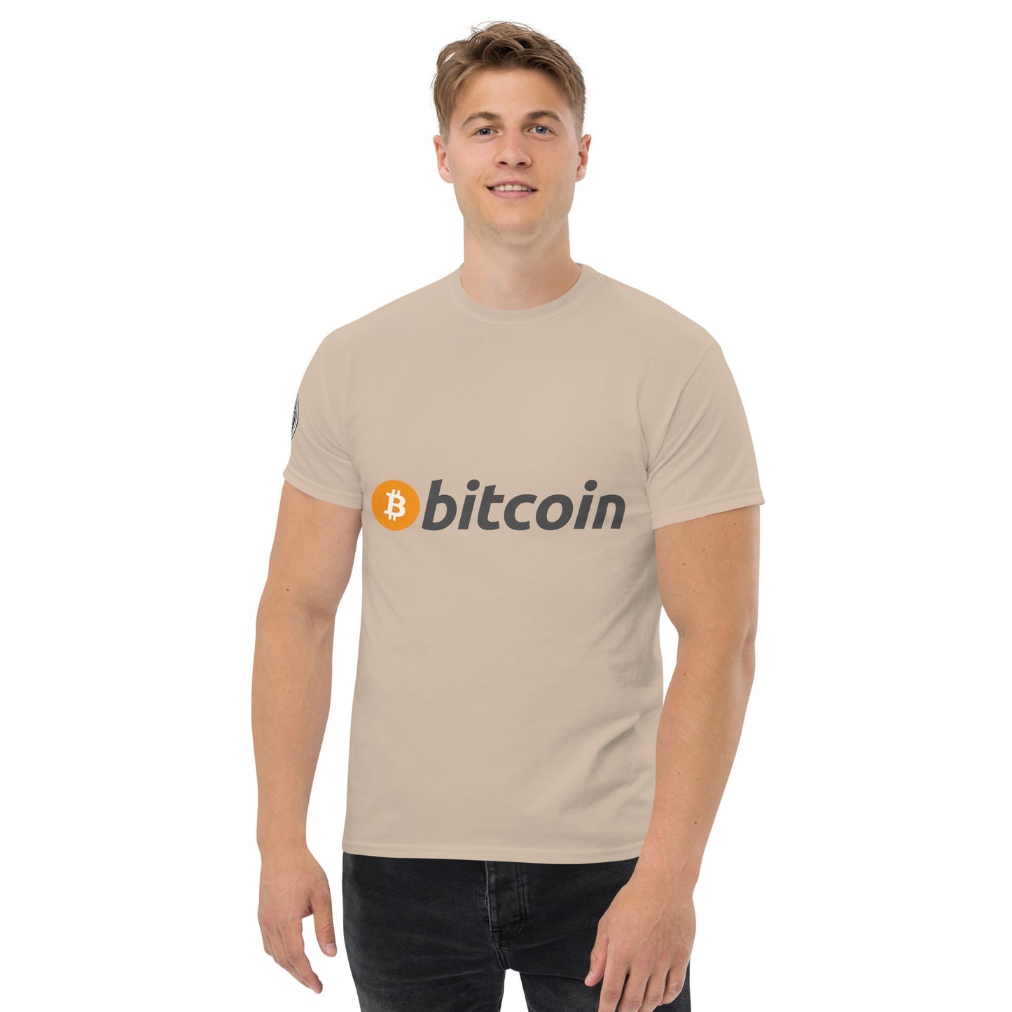 Bitcoin tekstilogo T-paita