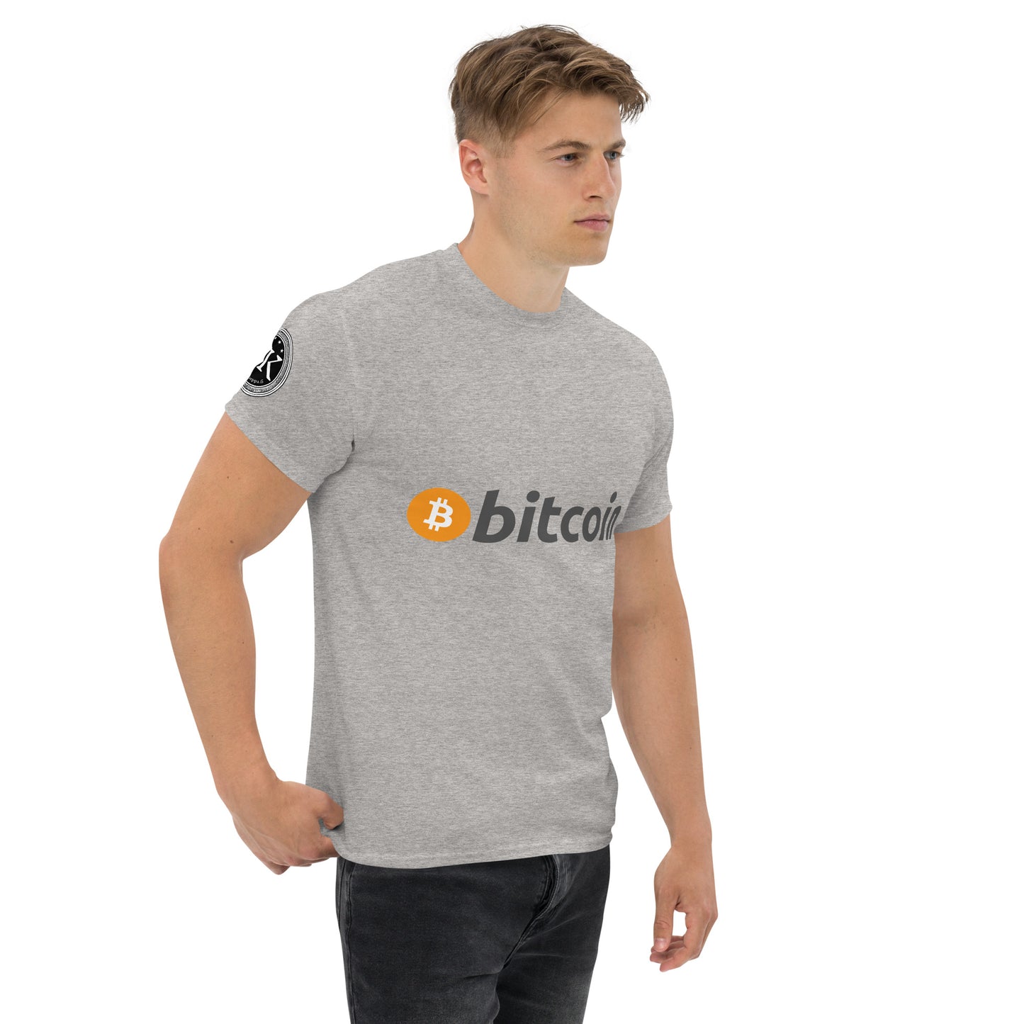 Bitcoin tekstilogo T-paita