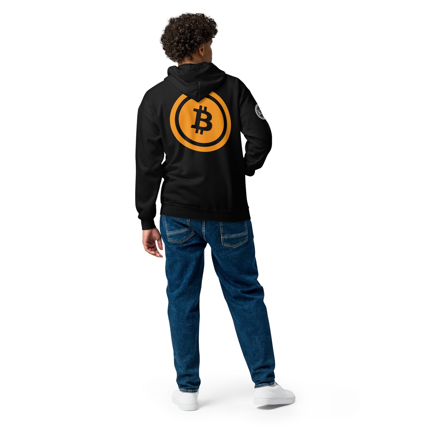 Bitcoin huppari vetoketjulla (läpinäkyvä logo)