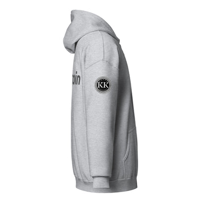 Bitcoin tekstilogo huppari vetoketjulla