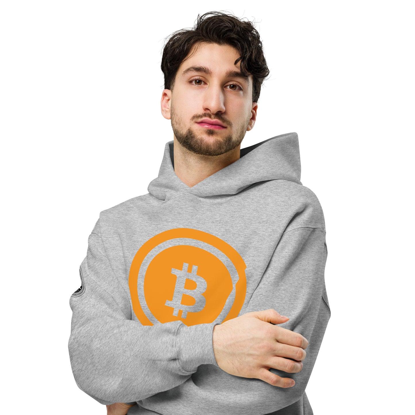 Bitcoin oversize huppari (läpinäkyvä logo)