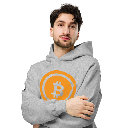 Bitcoin oversize huppari (läpinäkyvä logo)