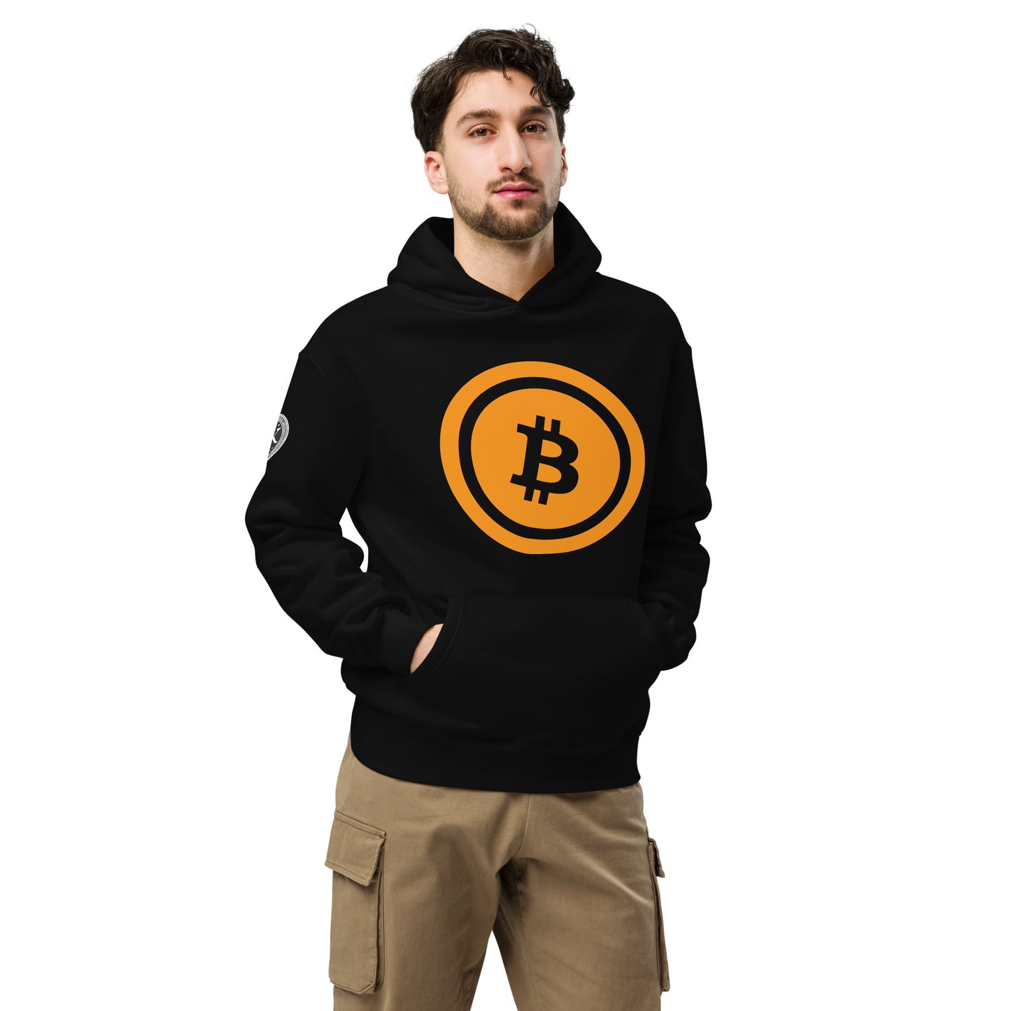 Bitcoin oversize huppari (läpinäkyvä logo)