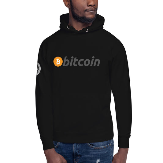 Bitcoin tekstilogo huppari