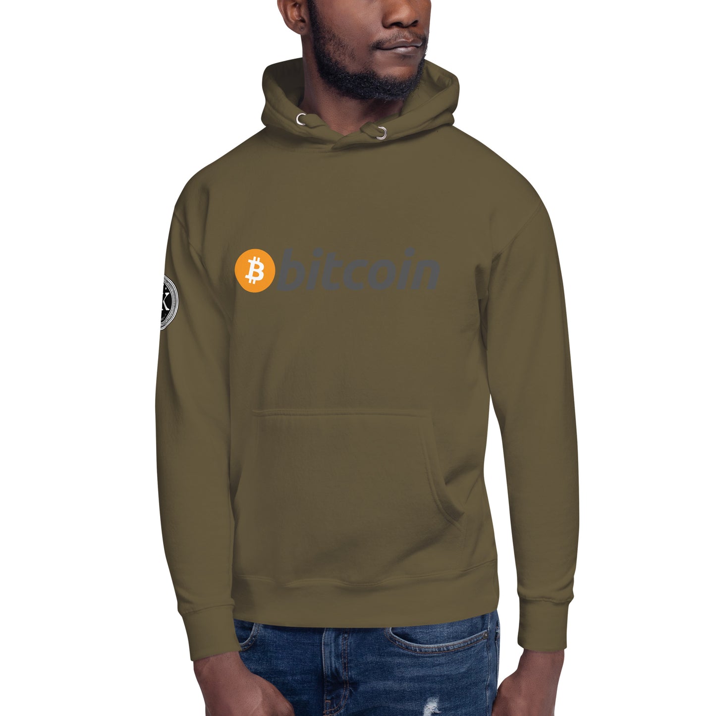 Bitcoin tekstilogo huppari