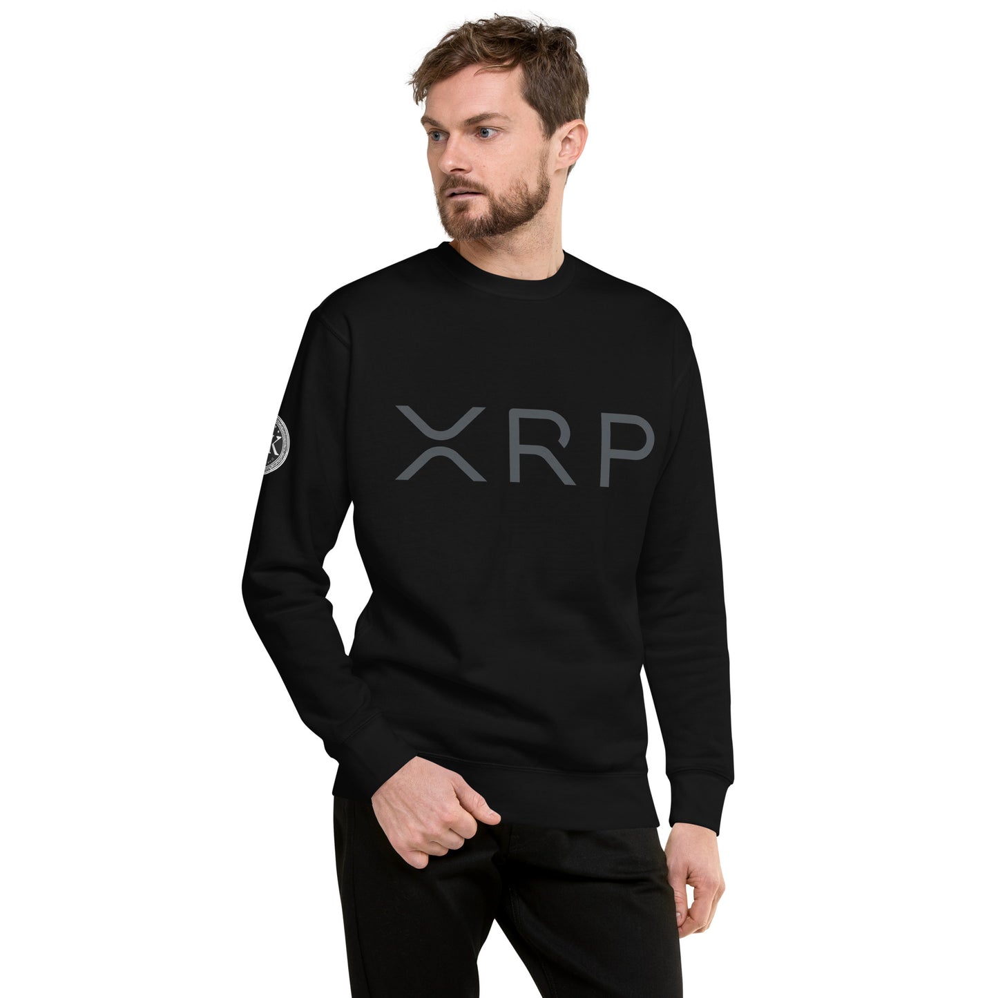 XRP tekstilogo collegepaita