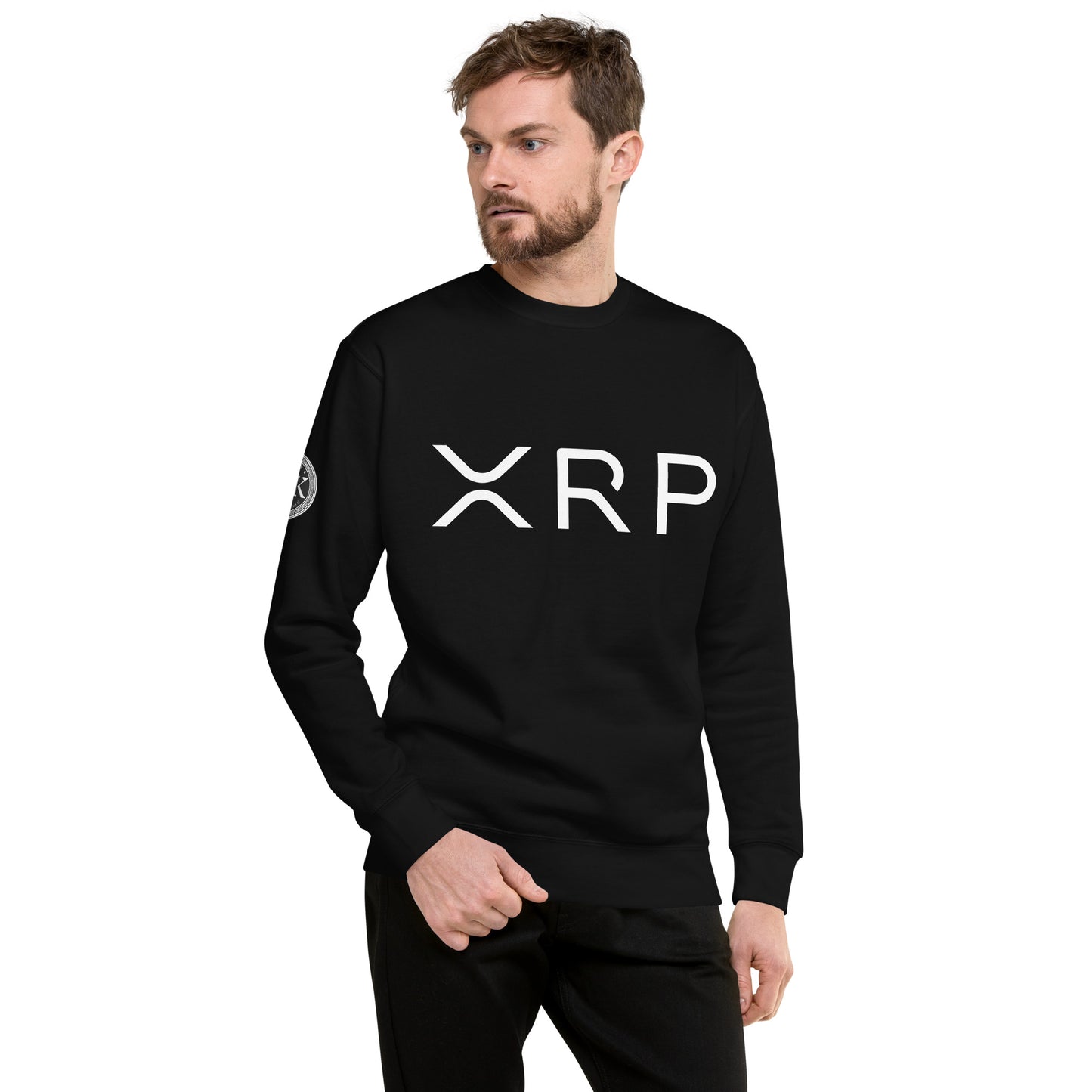 XRP tekstilogo collegepaita