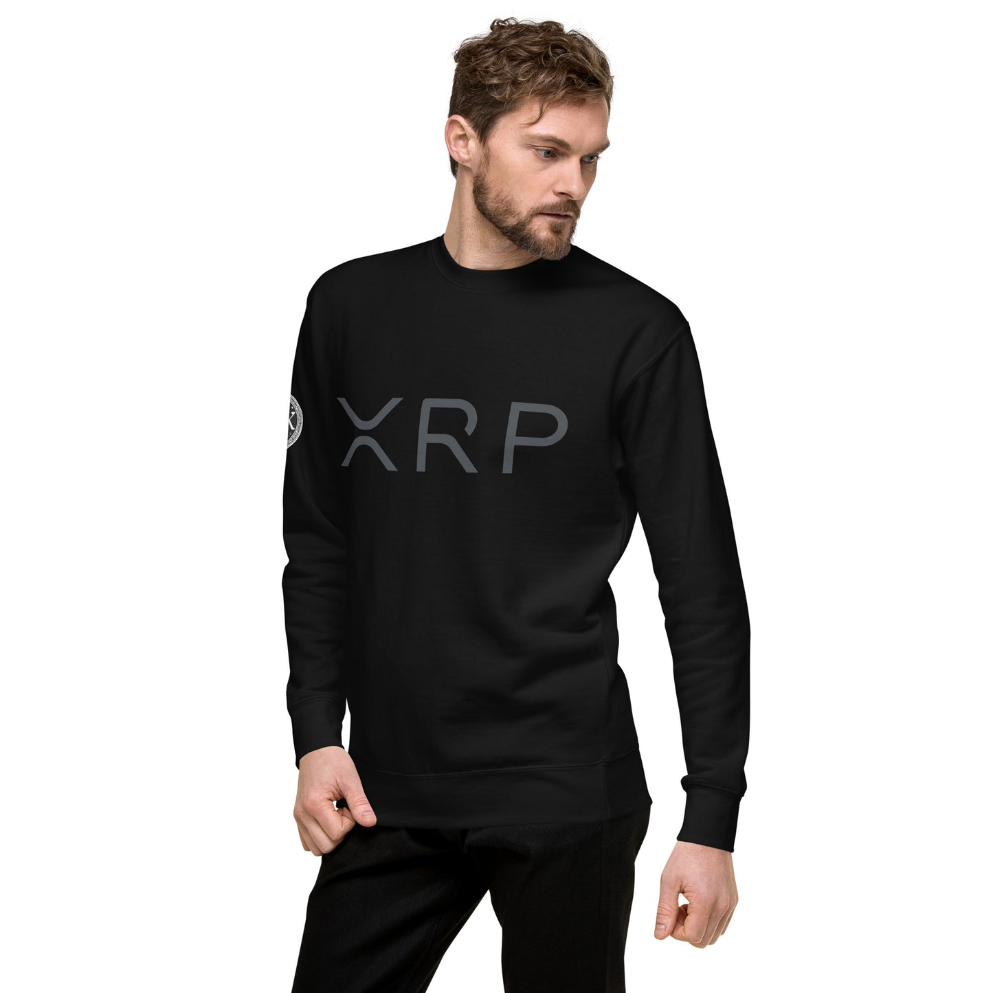 XRP tekstilogo collegepaita