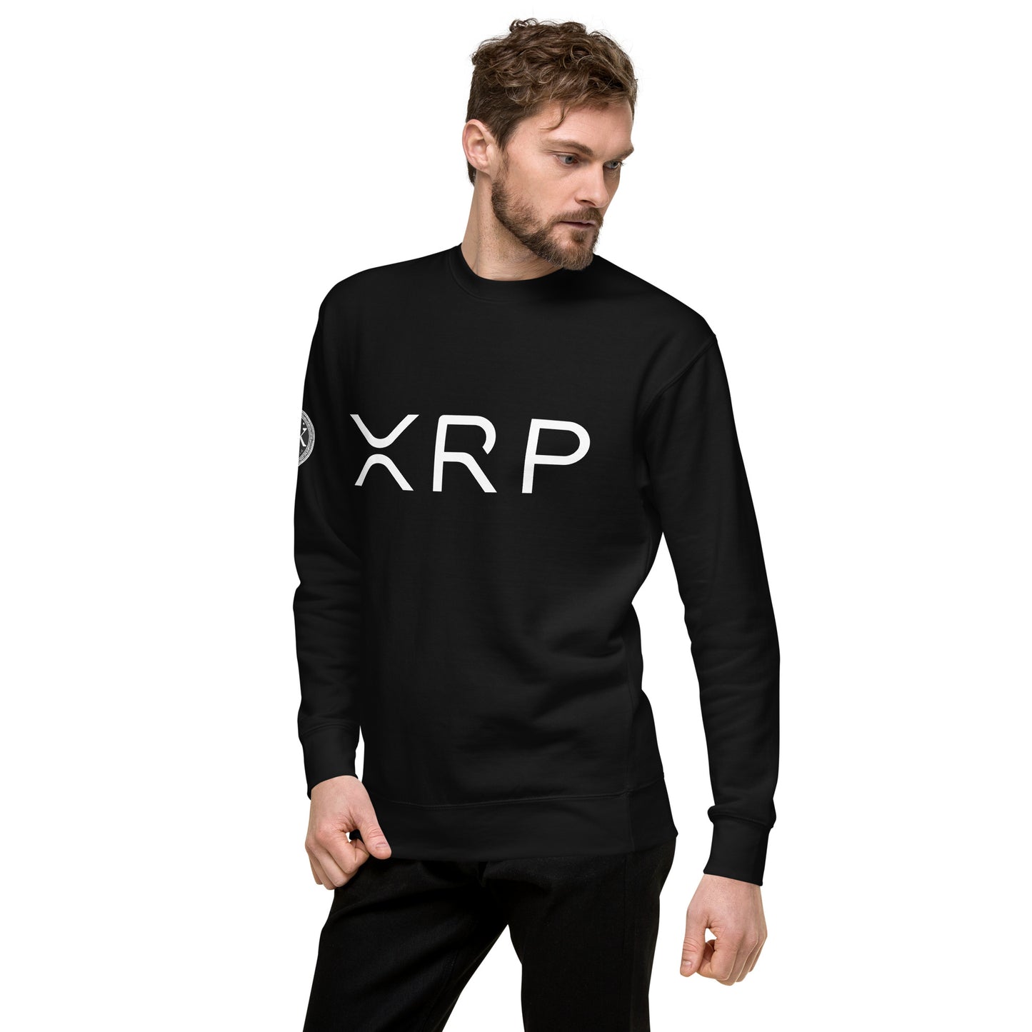 XRP tekstilogo collegepaita