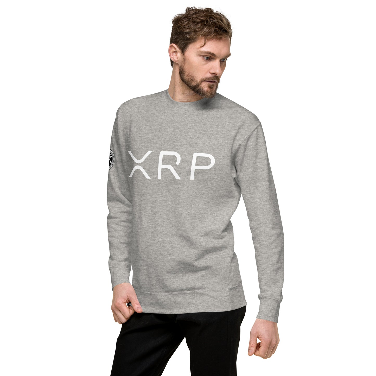 XRP tekstilogo collegepaita