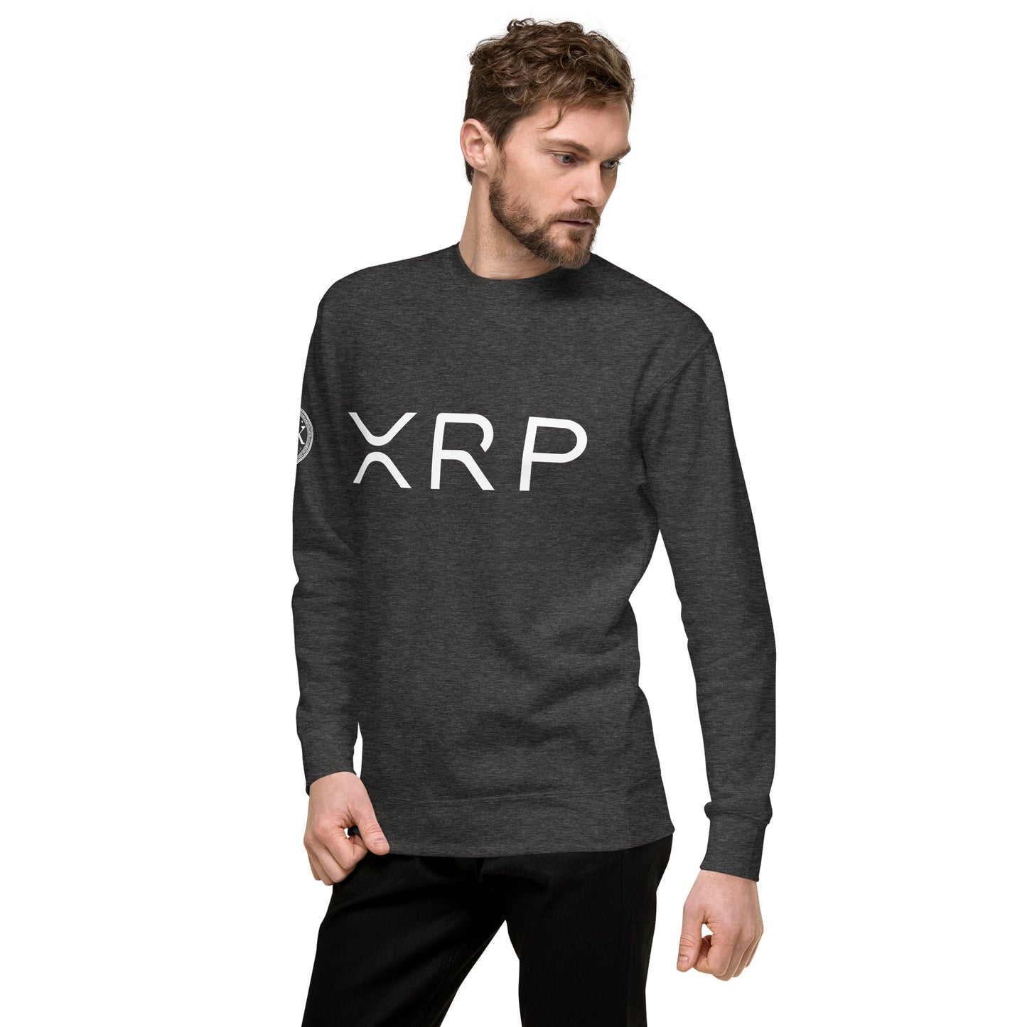 XRP tekstilogo collegepaita