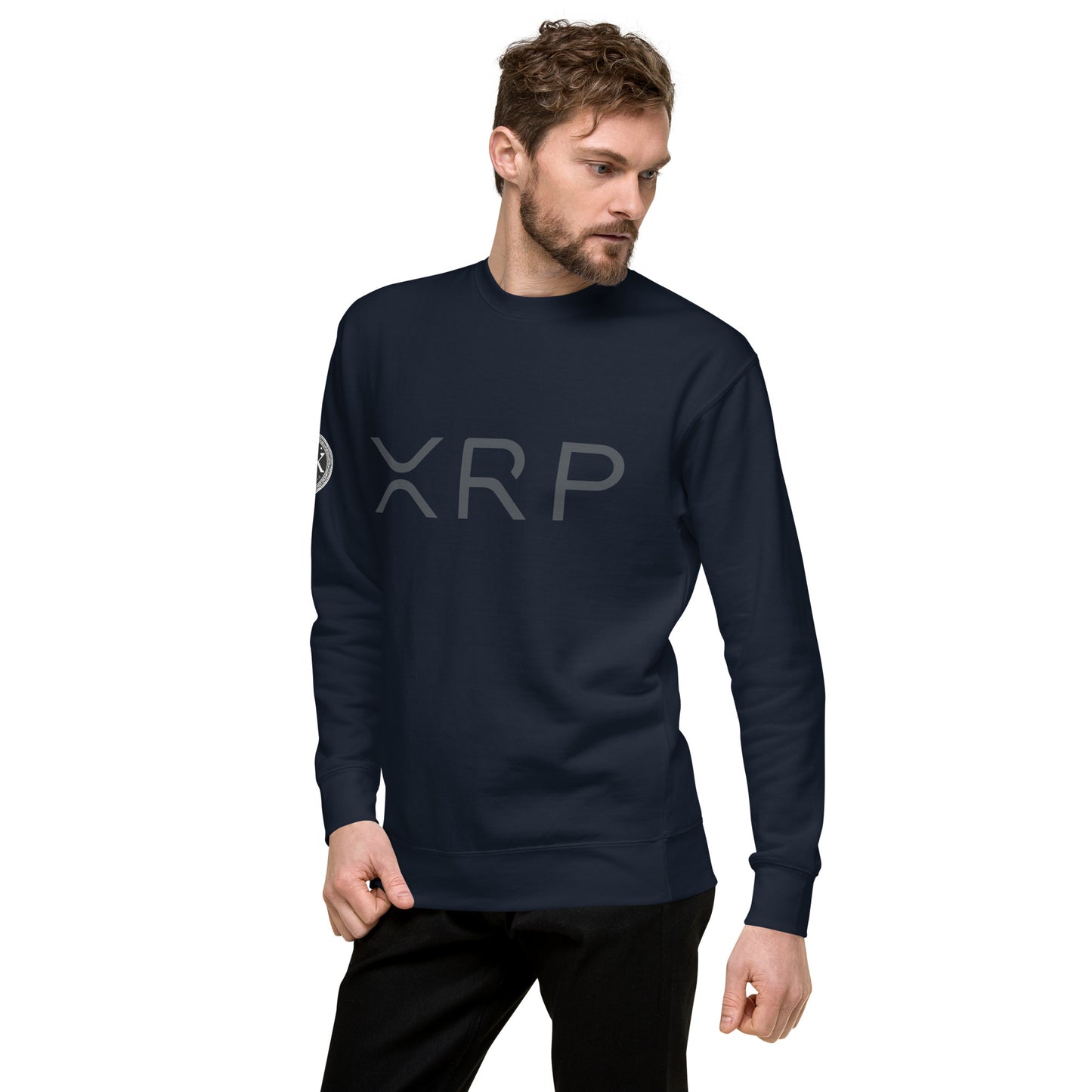 XRP tekstilogo collegepaita
