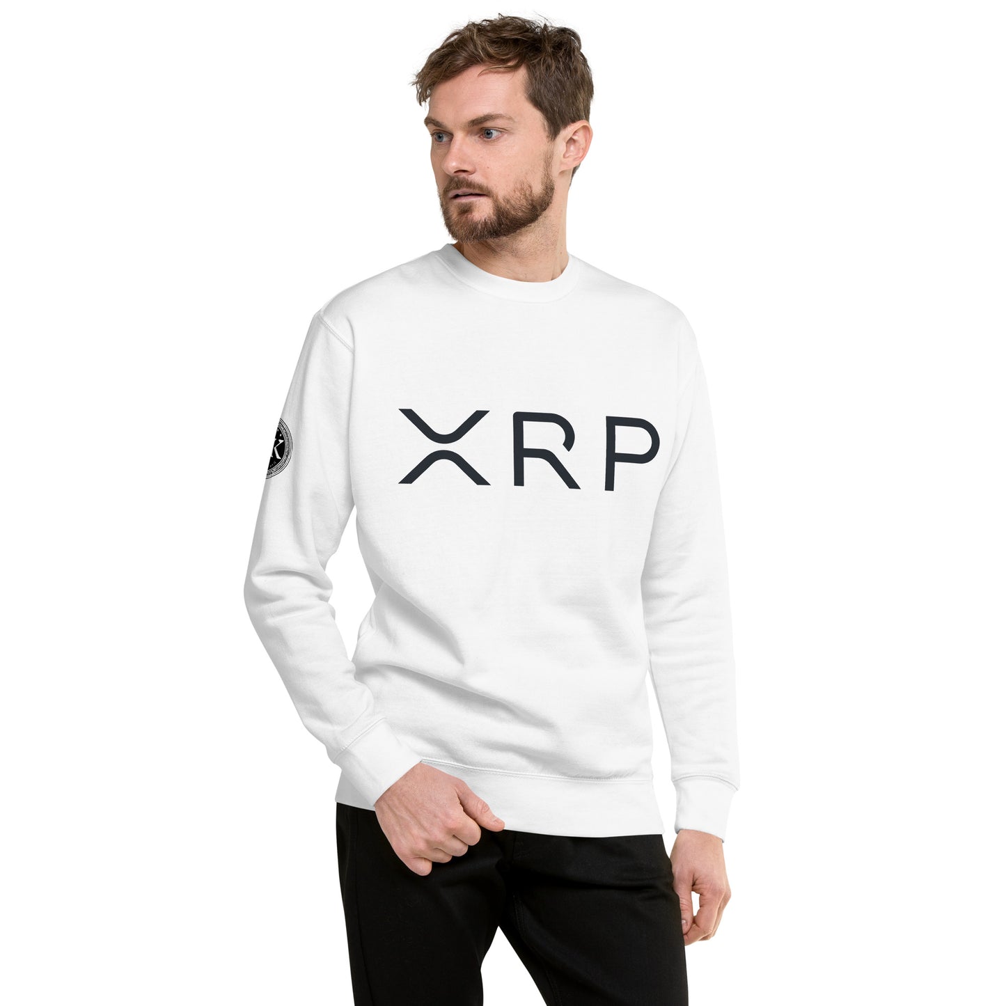 XRP tekstilogo collegepaita